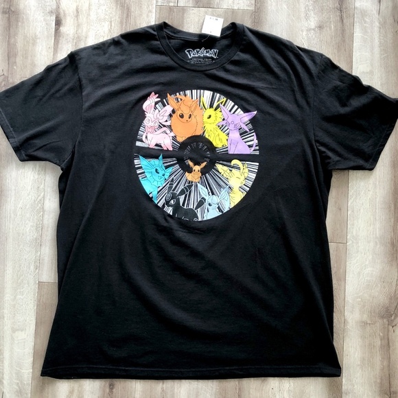 Pokemon, Eevee, Evolutions Wheel, T-shirt, Mens, Size 2XL, NEW, With Tags - Picture 3 of 6